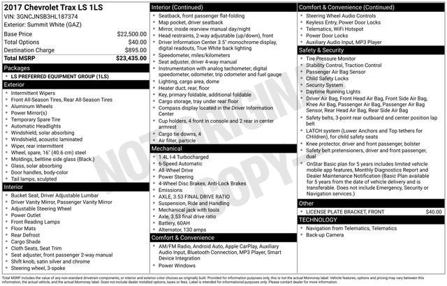 2017 Chevrolet Trax LS