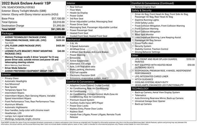 2022 Buick Enclave Avenir