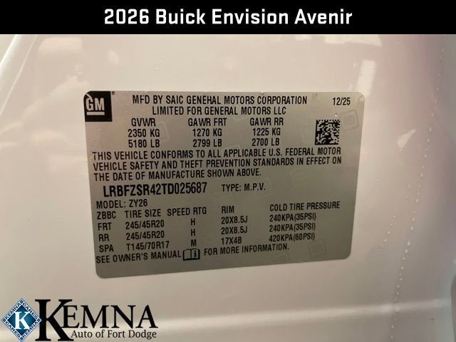 2026 Buick Envision Avenir