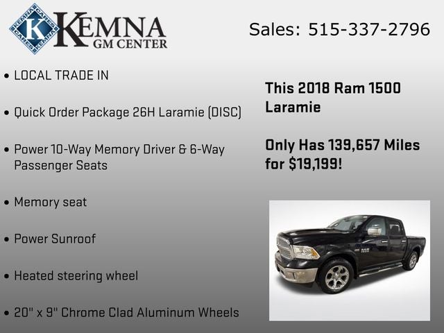 2018 RAM 1500 Laramie Crew Cab 4x4 5'7' Box