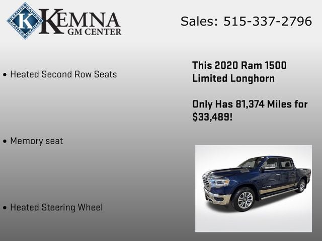 2020 RAM 1500 Laramie Longhorn Crew Cab 4x4 5'7' Box