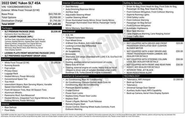 2022 GMC Yukon 4WD SLT