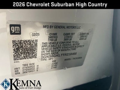 2026 Chevrolet Suburban High Country
