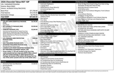 2026 Chevrolet Tahoe RST