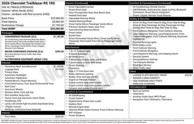 2026 Chevrolet Trailblazer RS