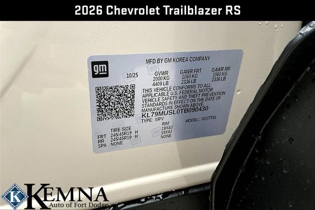 2026 Chevrolet Trailblazer RS