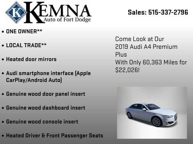 2019 Audi A4 Premium Plus